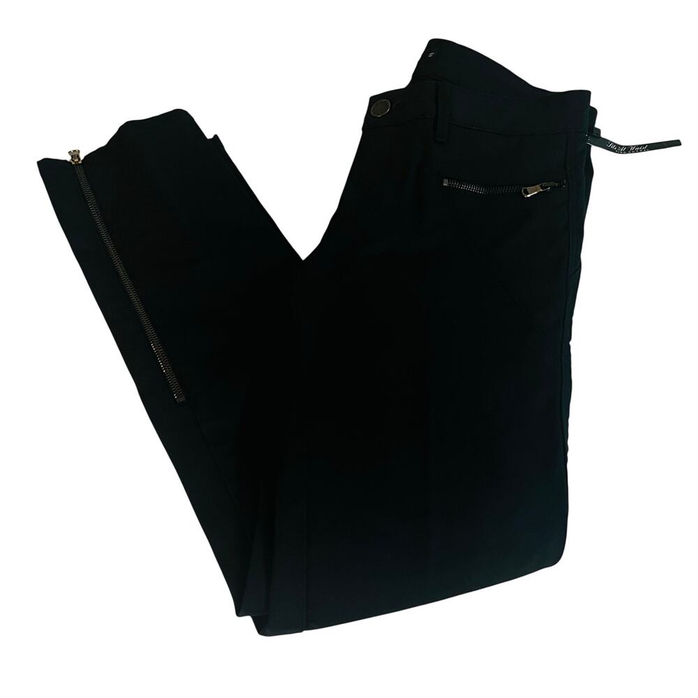 Zara Black Coated Zipper High Rise Jeans Size 4 NWT